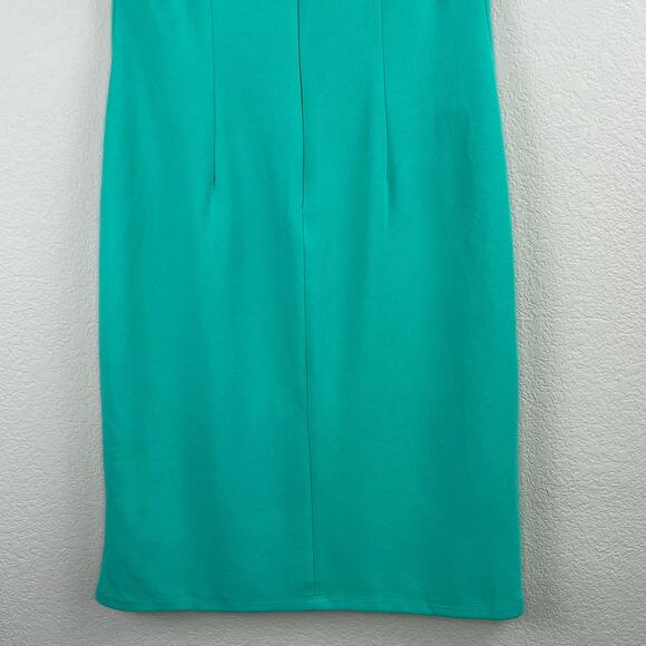 Donna Morgan Teal Green Crepe Strappy Sleeveless Cut Out Sheath Midi Dress 8 NWT - Picture 9 of 13